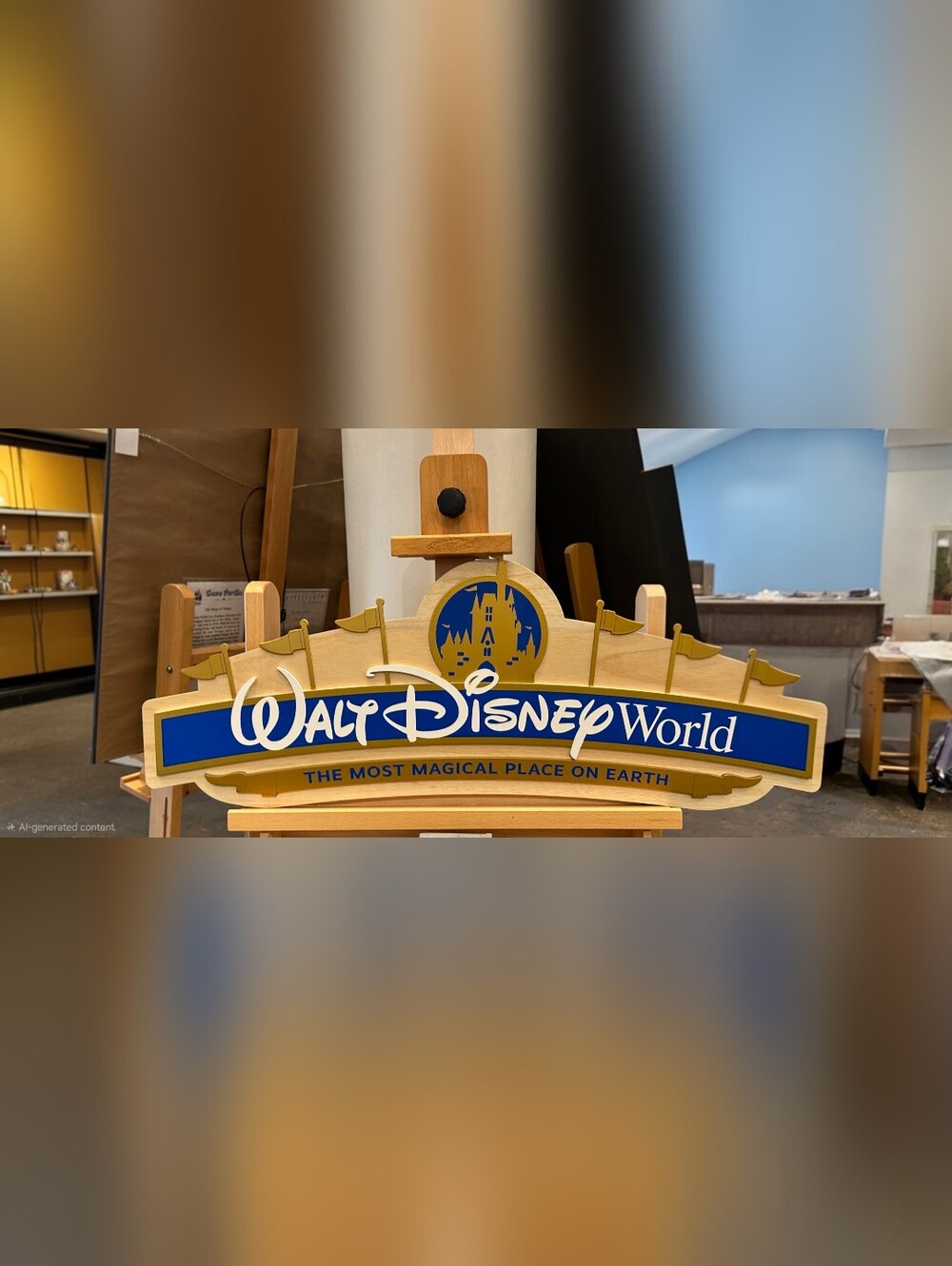 Disney Parks Wooden Walt Disney World Marquee Sign 50th Anniversary